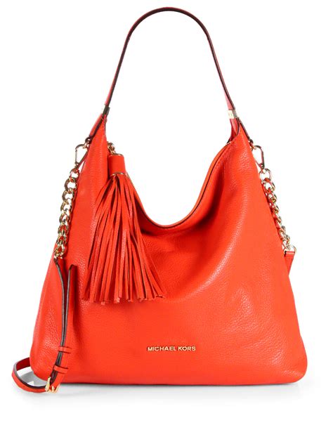 michael kors handtasche orange|Michael Kors large satchel handbag.